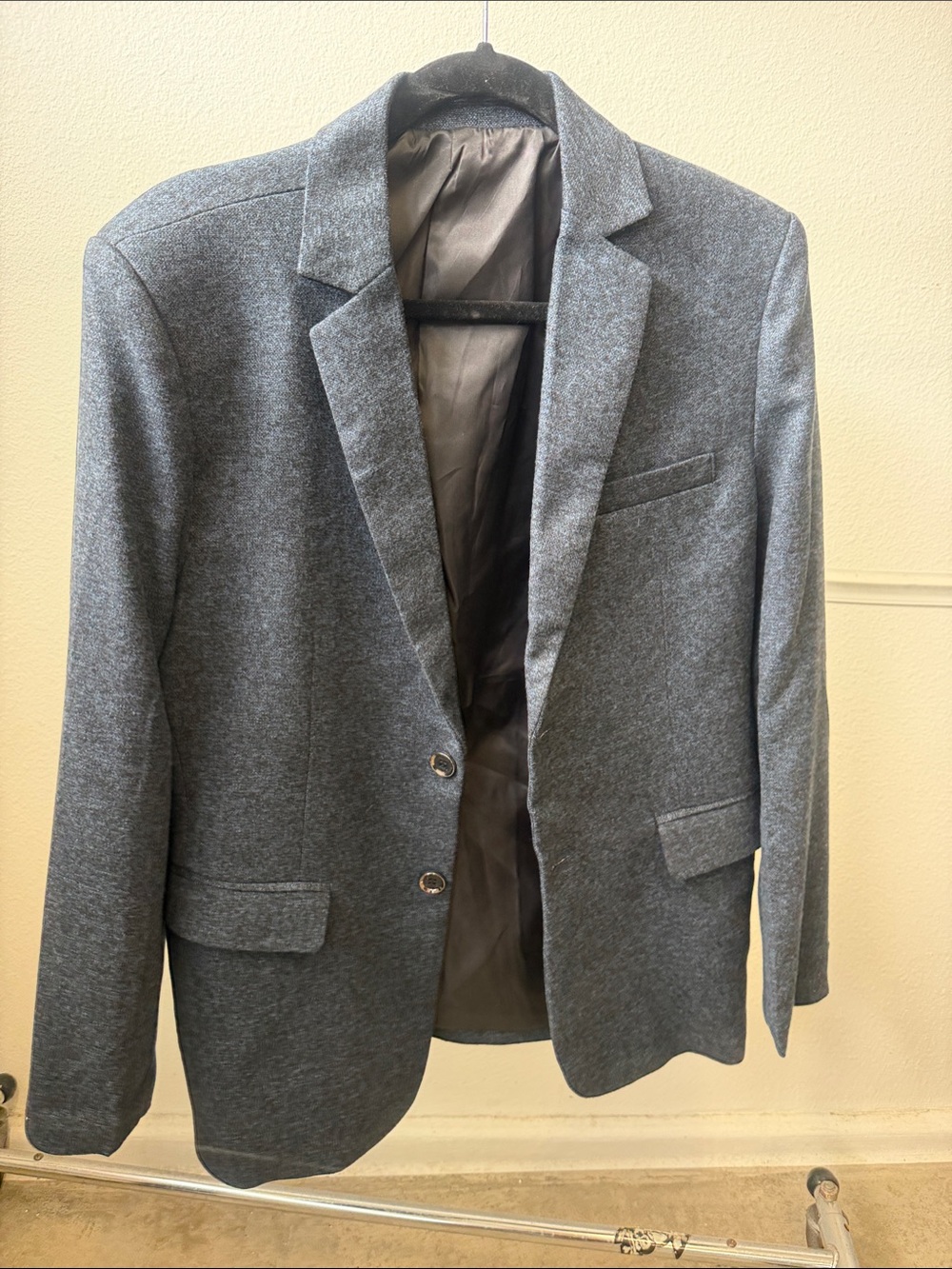Men's Classic Blue&Grey Flannel Blazer - Tailored Sport Coat